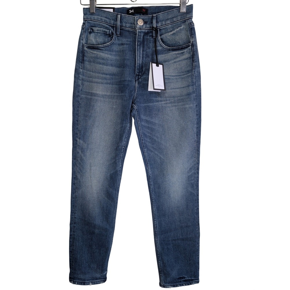 3x1 NYC W4 Shelter Straight Crop Jeans Womens 26 Vedder Wash‎ Distressed Hem NWT